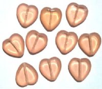 10 15mm Flat Cut Window Heart Beads Rosaline